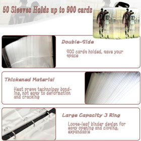 Rmannke Soccer Card Binder interior shows 9-pocket pages for organization.