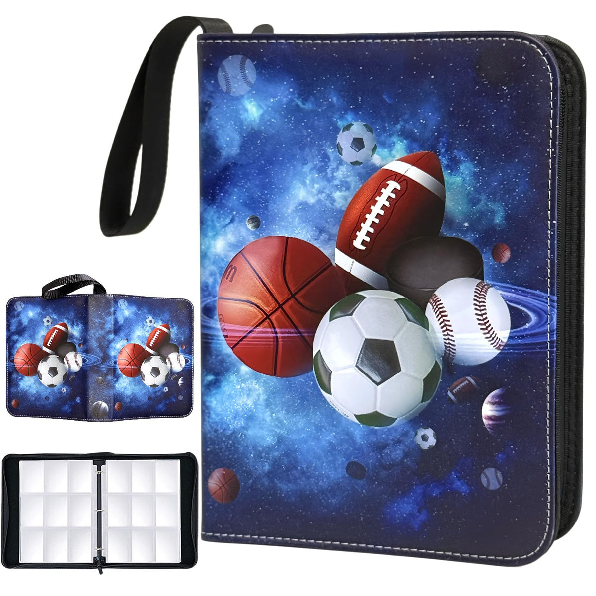 Rmannke sports card binder 900 pockets cover protects your collection on the go.