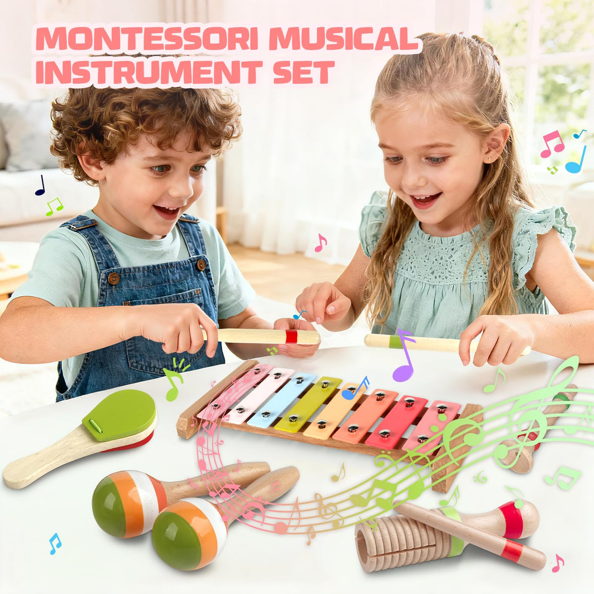 Rmischolar maracas; introduces rhythm and movement through shaking.
