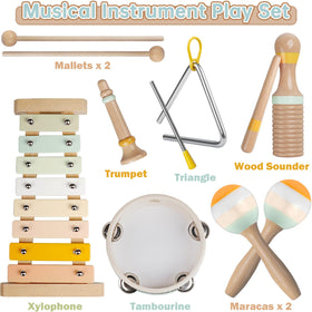 Rmischolar wooden percussion collection offers screen-free imaginative music play