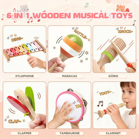 Rmischolar tambourine with cymbals; promotes social play and musical interaction.