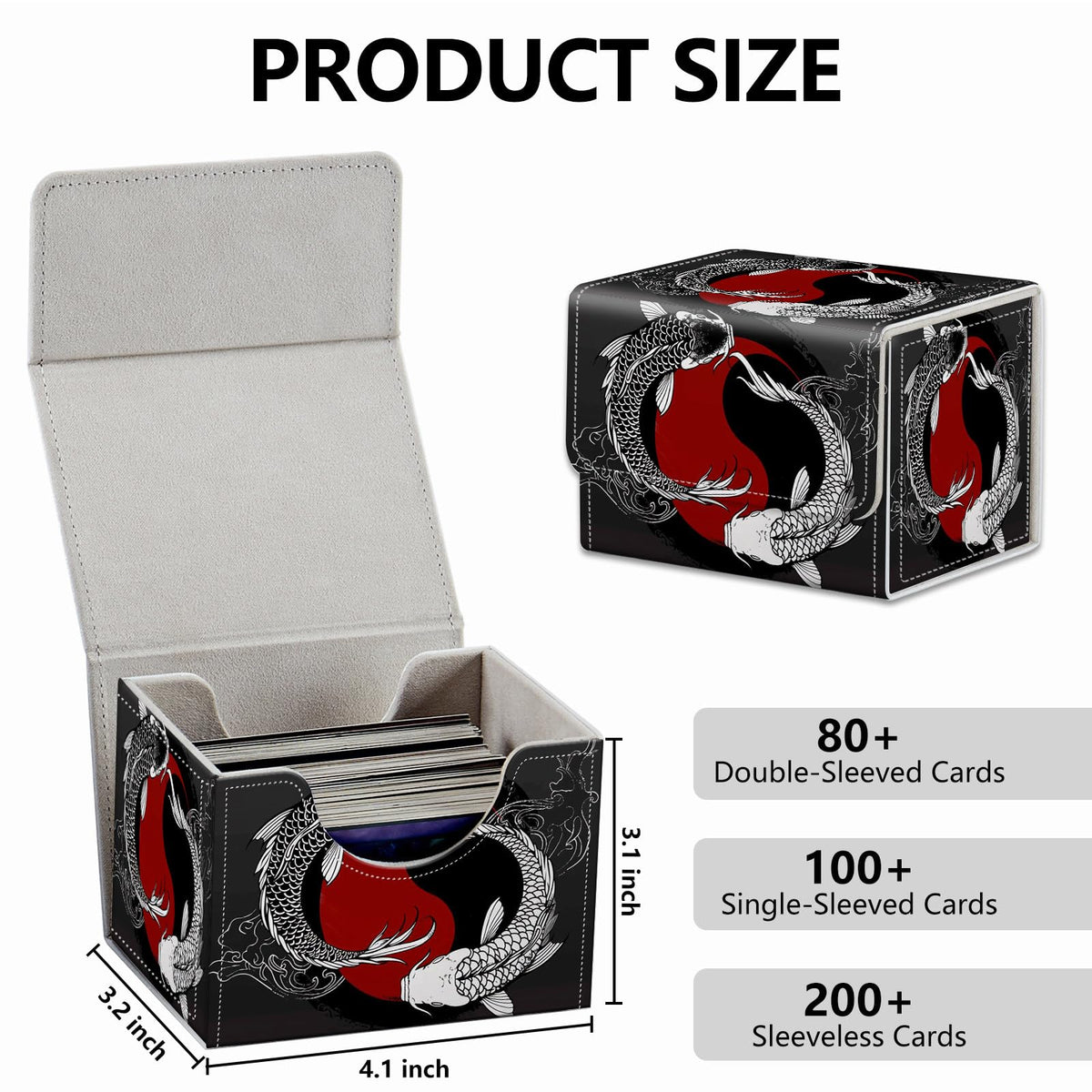 RMJKXQZG leather card box closeup shows premium PU leather and interior protection.