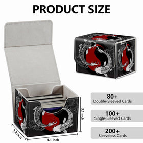 RMJKXQZG leather card box closeup shows premium PU leather and interior protection.