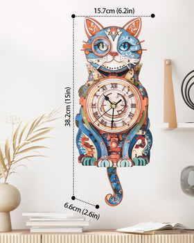 Rnfinewow 3D puzzle cat clock side view highlights precision craftsmanship