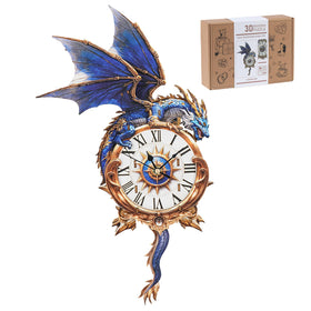 Rnfinewow blue dragon clock pendulum, a striking living room centerpiece.