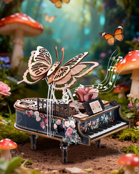 Rnfinewow butterfly wings motion inside the musical box puzzle
