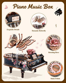 Rnfinewow rose pattern decorations on the piano puzzle for home decor
