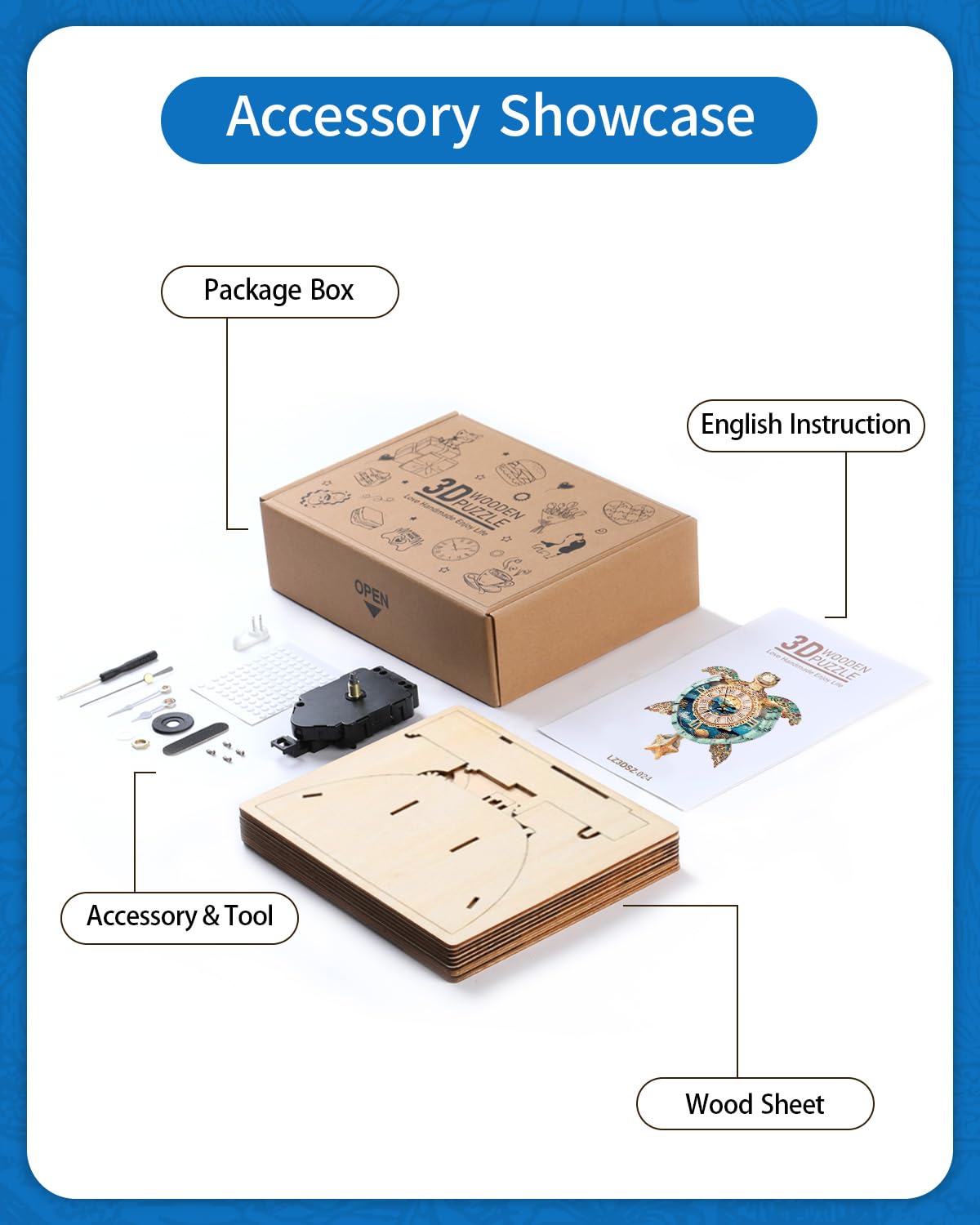 Rnfinewow Wooden Puzzle Adult Assembly Kit supports focused, calming activity