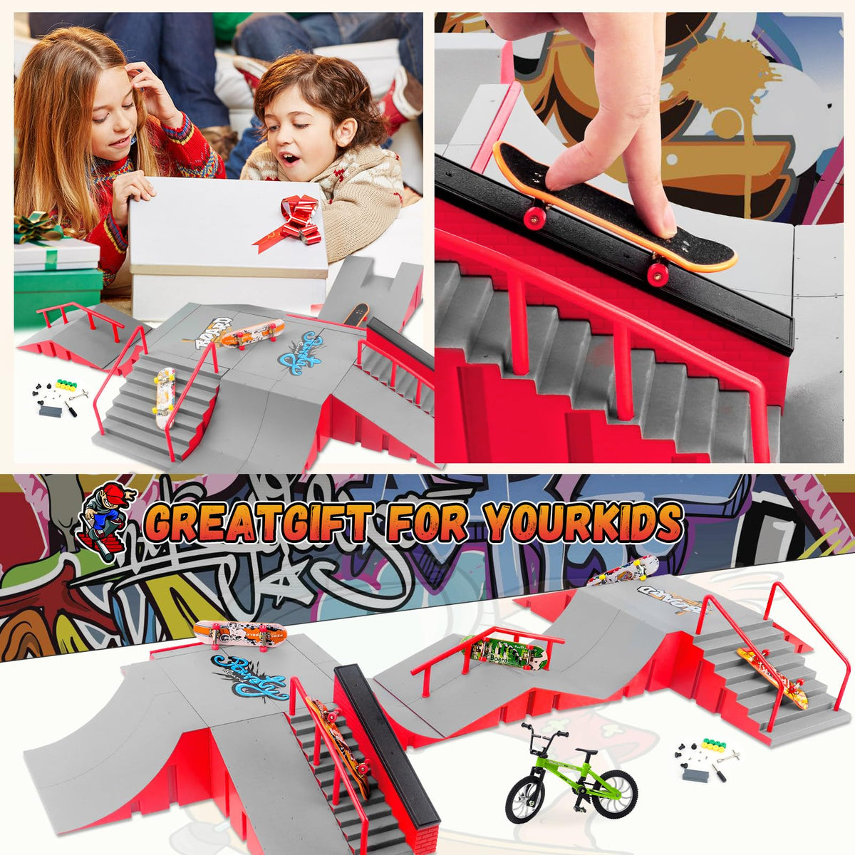 RNGODO skate park ramps with connectors enable custom layouts.