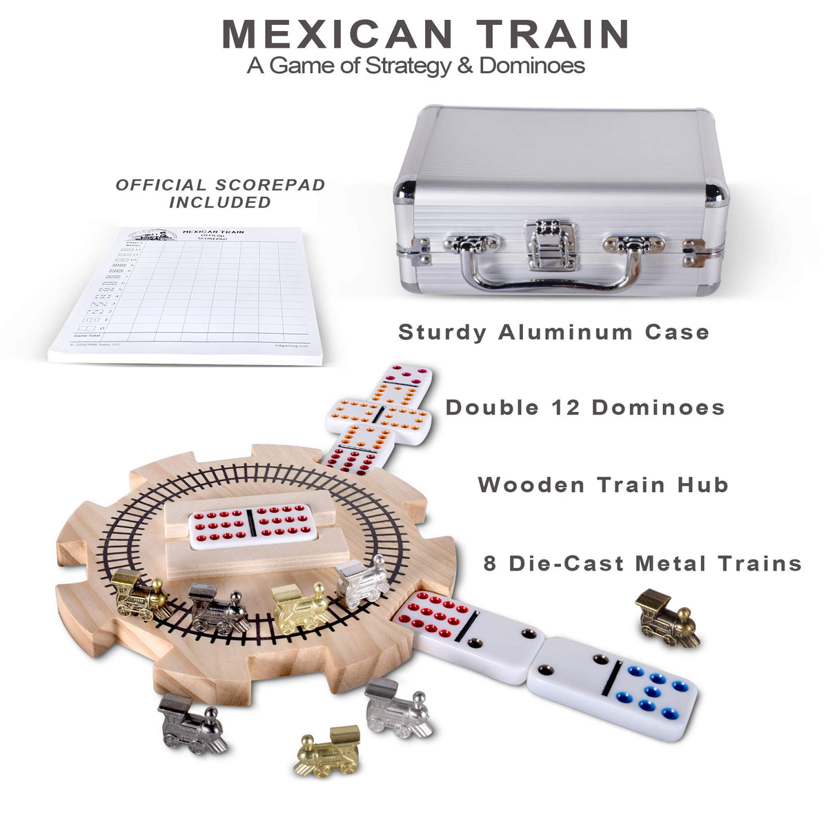 RNK Gaming eight metal train markers track trains clearly.