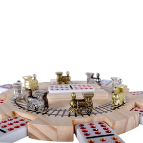 RNK Gaming wooden train hub provides sturdy center for gameplay.