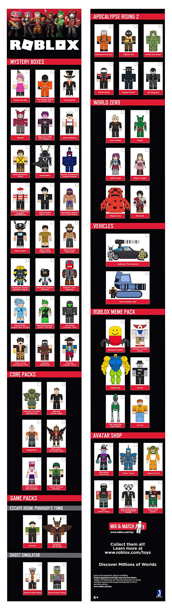 Roblox Action Collection included accessories to customize figures