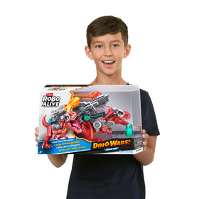 Robo Alive Mega-Rex dino roars and sounds heighten pretend play realism.