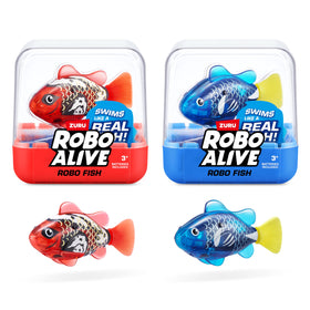 Robo Alive Robo Fish blue and red out of water for play and display