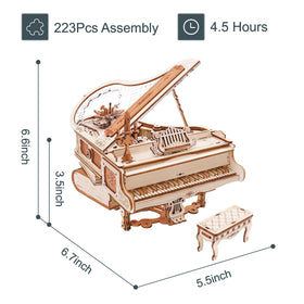 Robotime AMK81 wooden puzzle piano, hands-on build for a satisfying self-play melody.