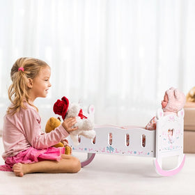Robotime baby doll crib fits most standard 18-24 inch dolls for versatile play