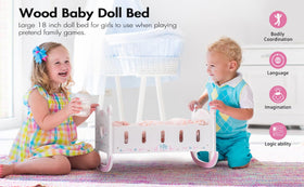 Robotime baby doll crib gift-ready packaging makes a delightful present