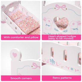 Robotime baby doll crib mattress inside supports cozy nap times and stories