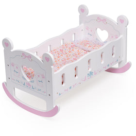 Robotime baby doll crib wood craftsmanship adds durability and a classic look