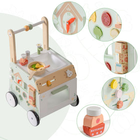 ROBOTIME push toy includes shape sorter to support recognition skills.