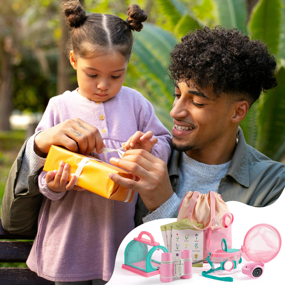 Robotime Bug Catcher Kit pink educational ID cards for learning