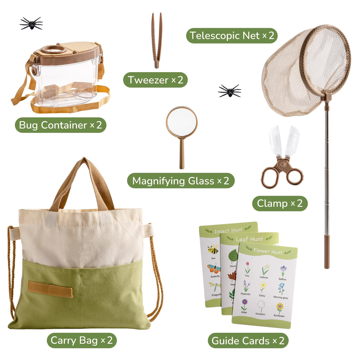 Robotime butterfly net extended handle for safe insect catching