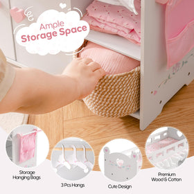 ROBOTIME doll changing table with storage keeps dolls' clothes and toys organized