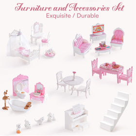 Robotime dollhouse bedroom decor complements walls for cozy bedtime storytelling