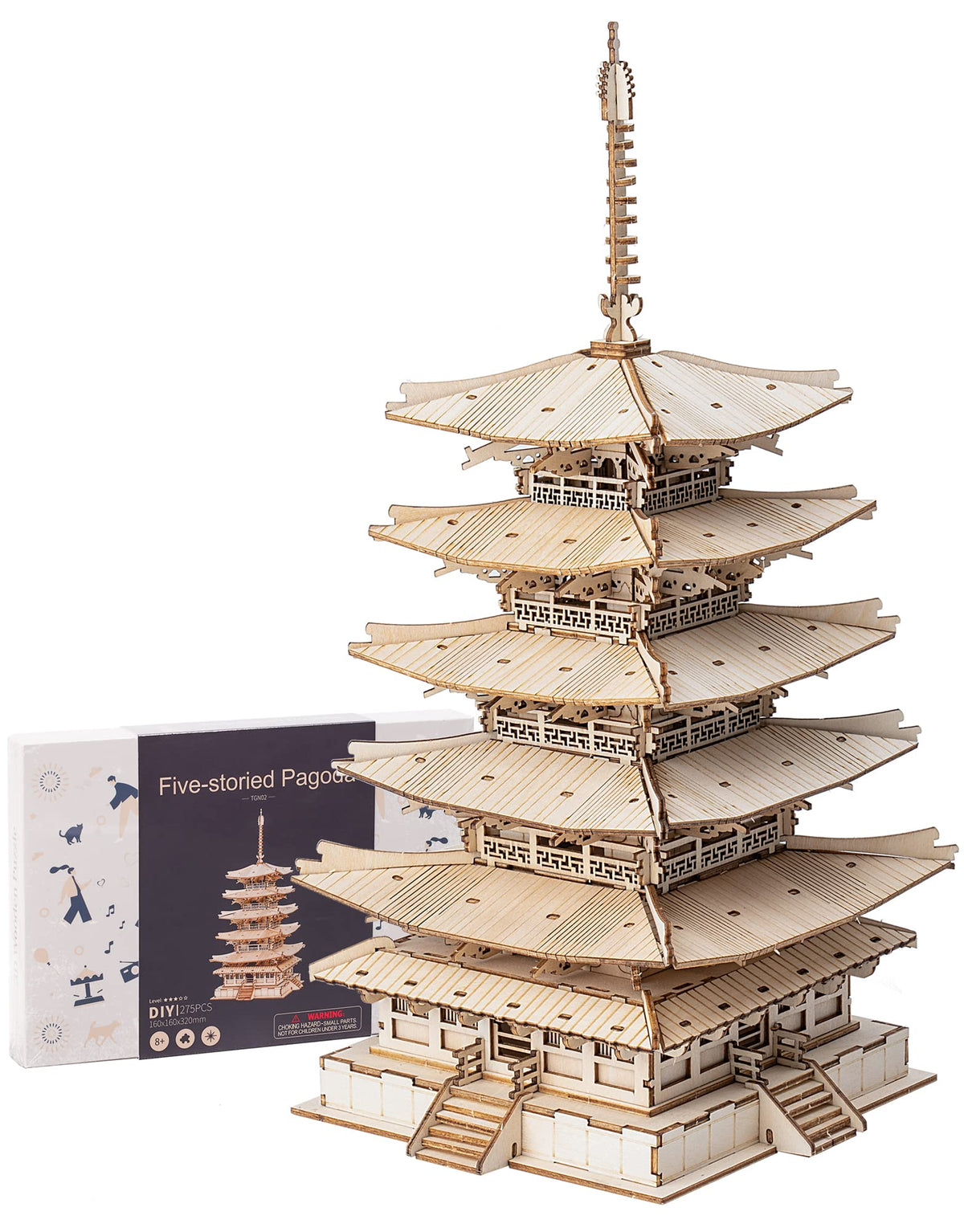 Robotime gift packaging pagoda, a thoughtful present for architecture lovers