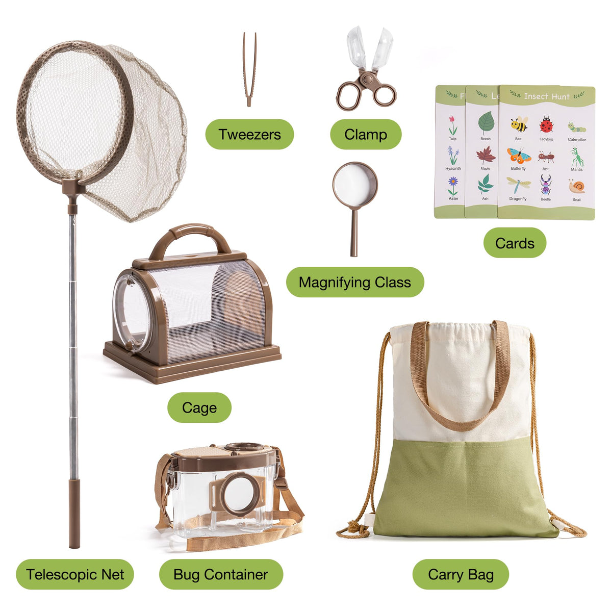 Robotime Kids Explorer Kit butterfly net for gentle outdoor catching and viewing.