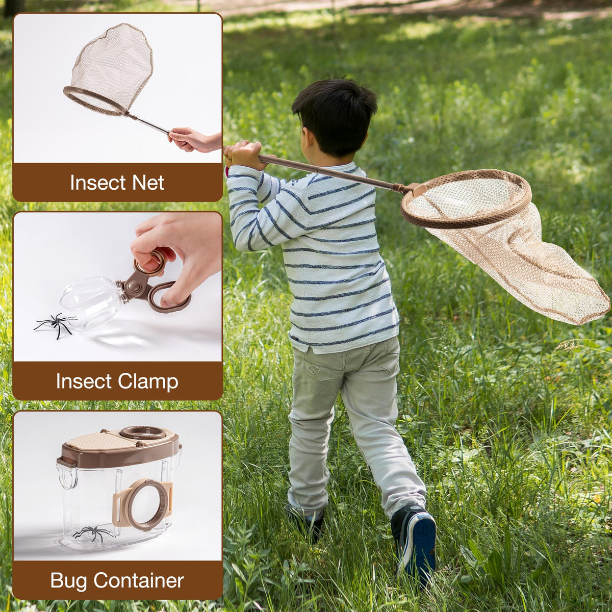 Robotime Kids Explorer Kit insect containers for safe bug housing during exploration.