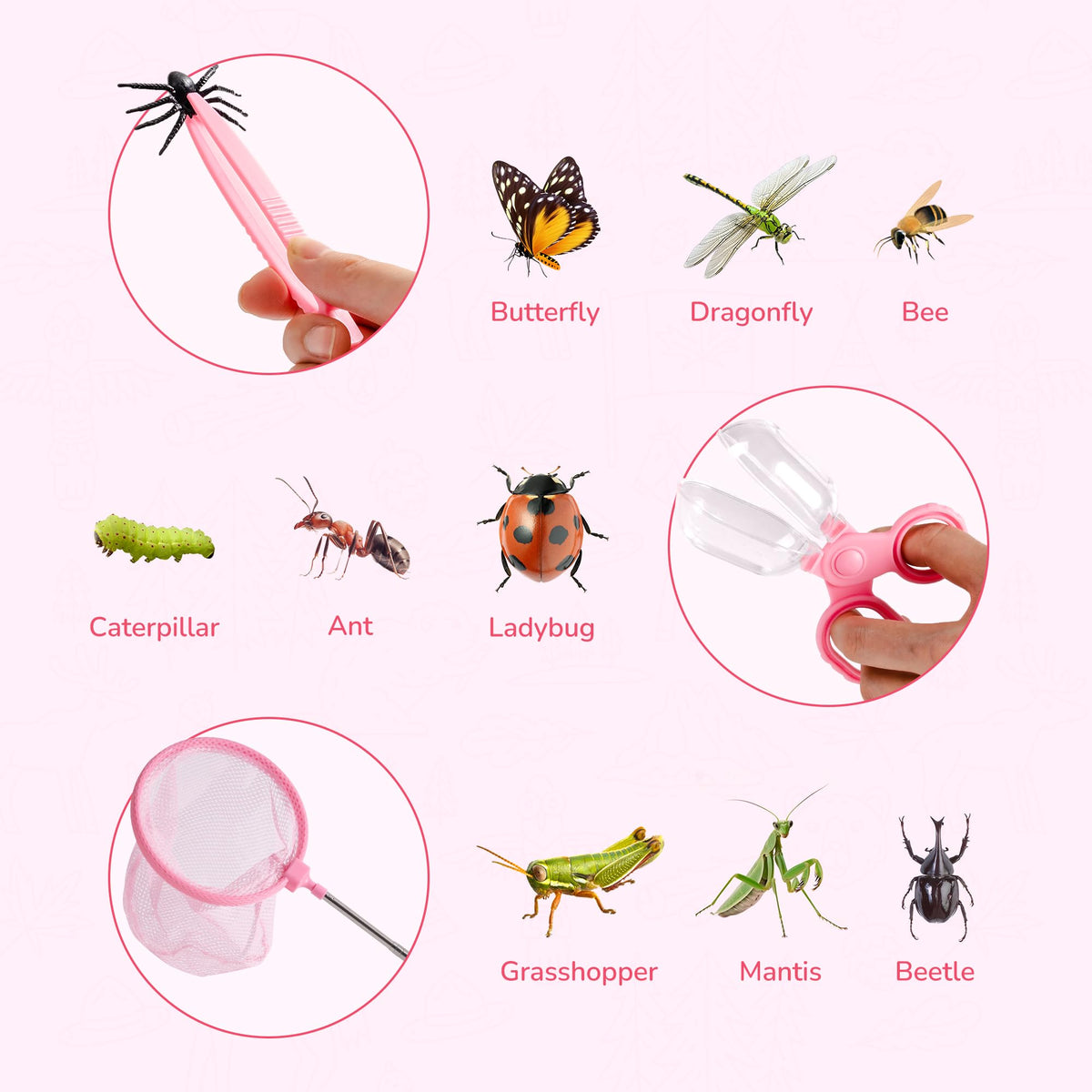 ROBOTIME pink insect cage ready for backyard exploration