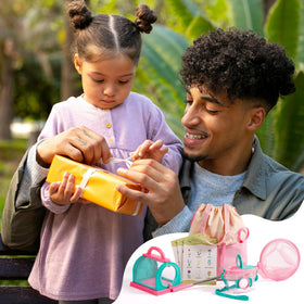 ROBOTIME pink identification cards support learning about plants and insects