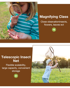 Robotime Kids Explorer Kit tweezers for careful insect handling outdoors.