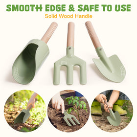 ROBOTIME gardening fork shown for soil loosening during planting