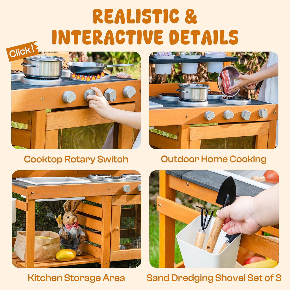 Gardening tools set included with Robotime mud kitchen