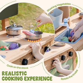 ROBOTIME Mud Kitchen planting cups spark gardening pretend play.