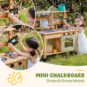 ROBOTIME Mud Kitchen watering can enhances garden-inspired play.