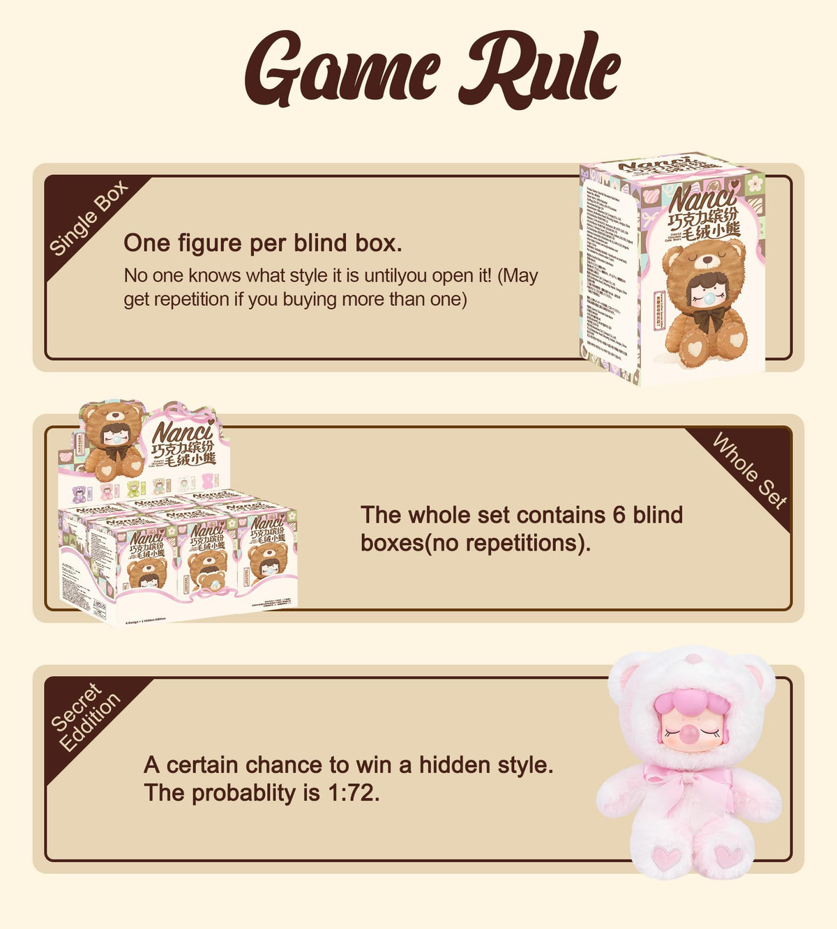ROBOTIME Nanci character card included inside the blind box