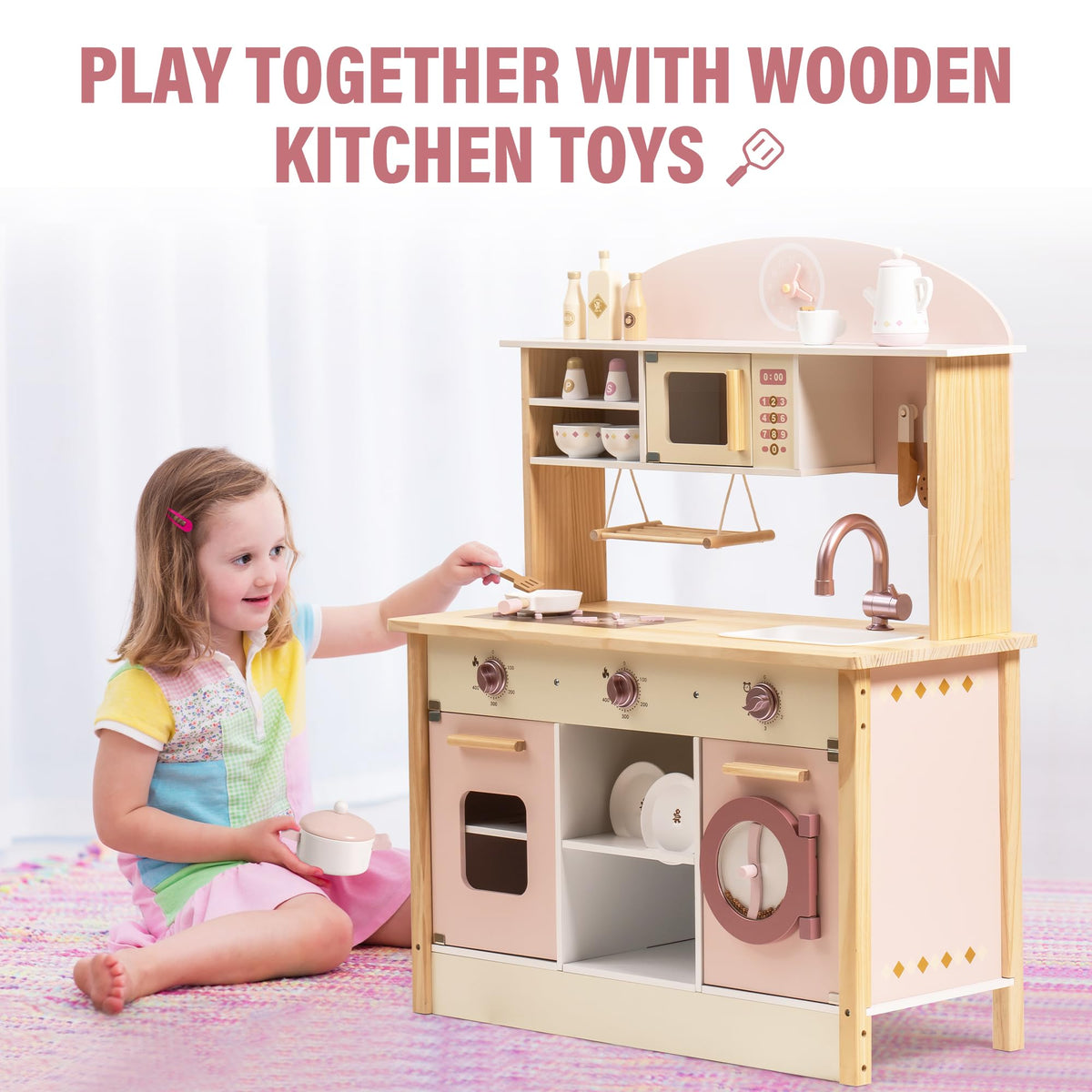 ROBOTIME durable wood construction supports active imaginative play