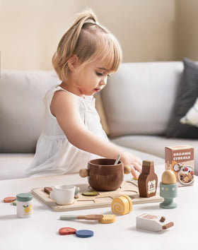 Robotime cereal bowl pieces add texture and organization to tiny kitchens.