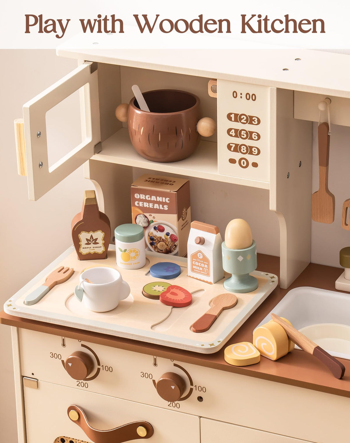 Robotime wooden play set colors and shapes inspire open-ended pretend play.