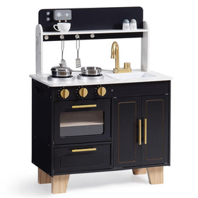 Robotime play kitchen marble countertop detail for a realistic pretend kitchen