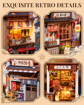 ROBOTIME Sakura Wine Alley diorama exterior as a charming shelf feature