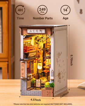 ROBOTIME Sakura Wine Alley storefront interior with cozy detailing