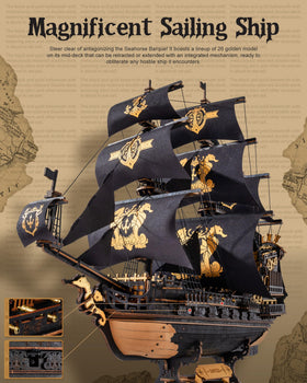 ROBOTIME Seahorse cannons detail adds maritime authenticity for the model