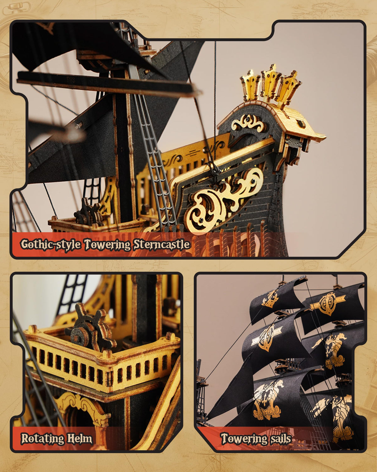 ROBOTIME Seahorse laser-cut parts layout ensures precise, clean assembly
