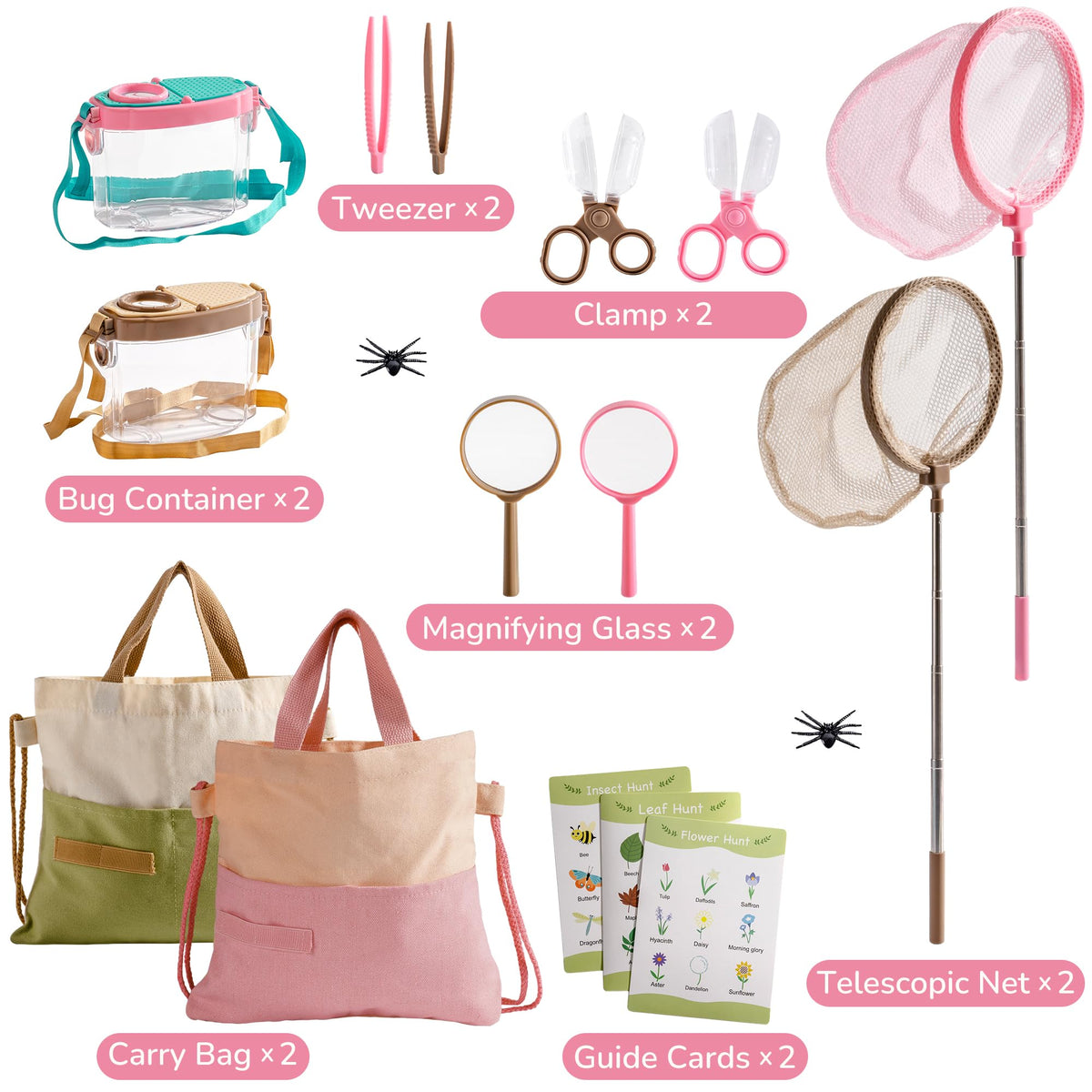 ROBOTIME Twin Color Catcher Kit: pink gear for shared exploration