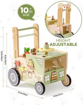 ROBOTIME adjustable-height handle fits growing toddlers for comfortable pushing and better balance.