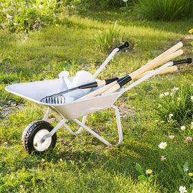 ROBOTIME wheelbarrow pink variant sparks creativity during gardening play